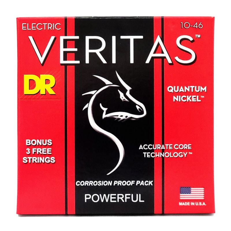 Набор струн DR Strings VERITAS Coated Core Electric Guitar Strings - Medium (10-46)